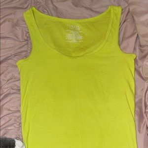 Time & Tru lime green long tank top